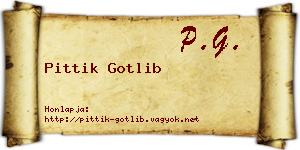 Pittik Gotlib névjegykártya